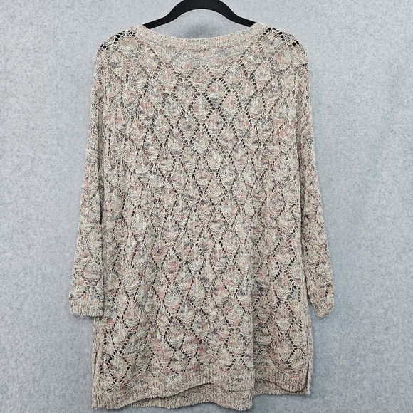 J.Jill Women's Size S Textured Pebble Diamond Pointelle Knit Pullover Sweater - Picture 2 of 9